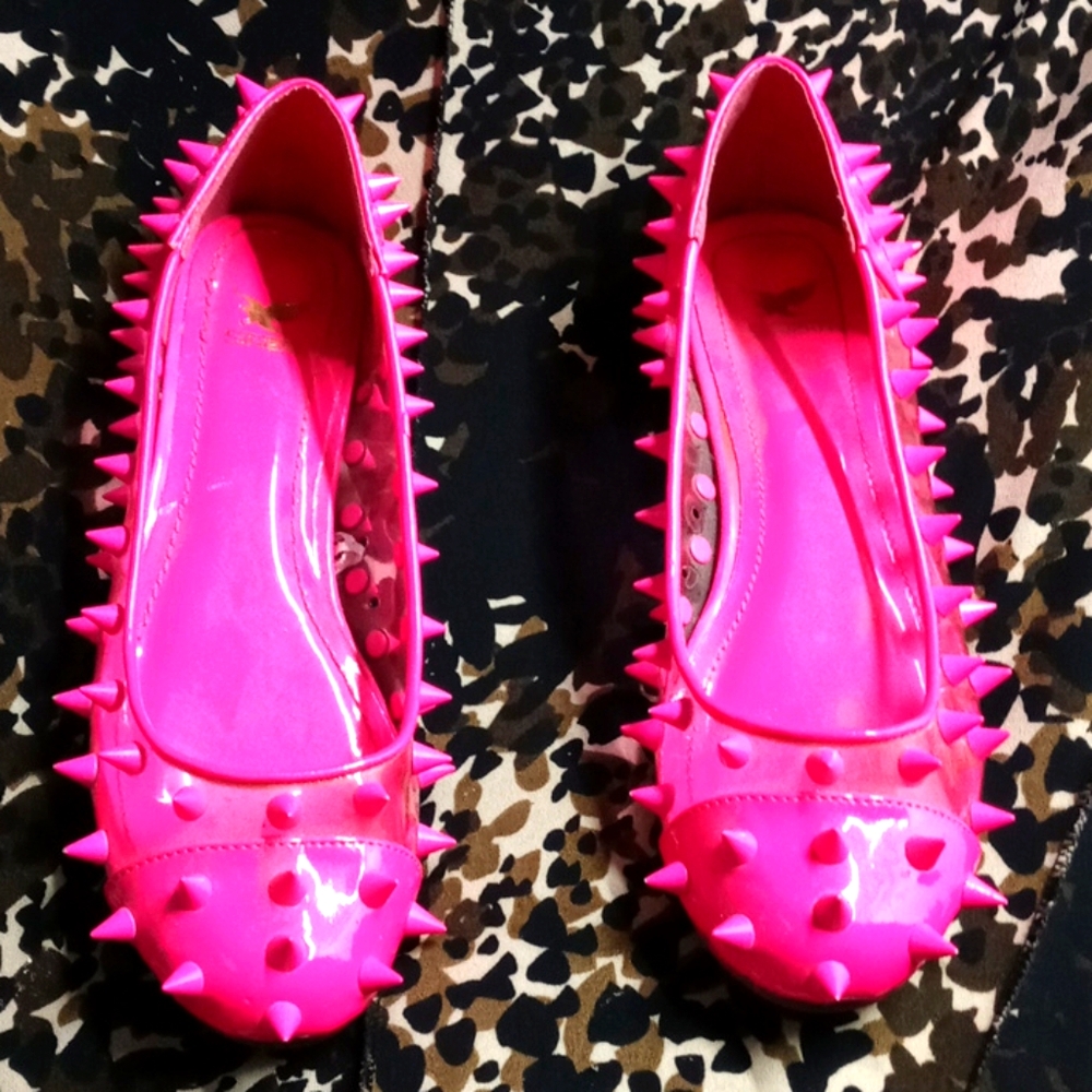 Shiekh hot pink spiked shoes